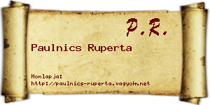 Paulnics Ruperta névjegykártya
